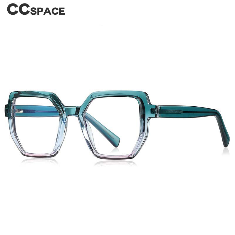 CCspace Unisex Full Rim Irregular Square Tr 90 Titanium Eyeglasses 54714 Full Rim CCspace