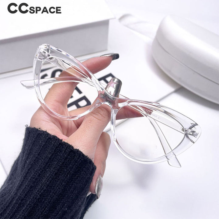 CCspace Women's Flat Cat Eye Acetate Eyeglasses 54548 Full Rim CCspace