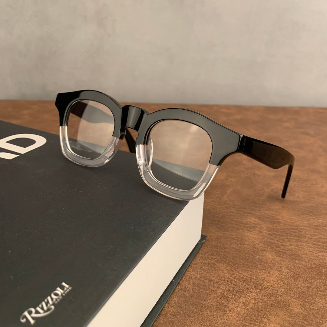 Cubojue Unisex Full Rim Square Acetate Myopic Reading Glasses 502445 Reading Glasses Cubojue