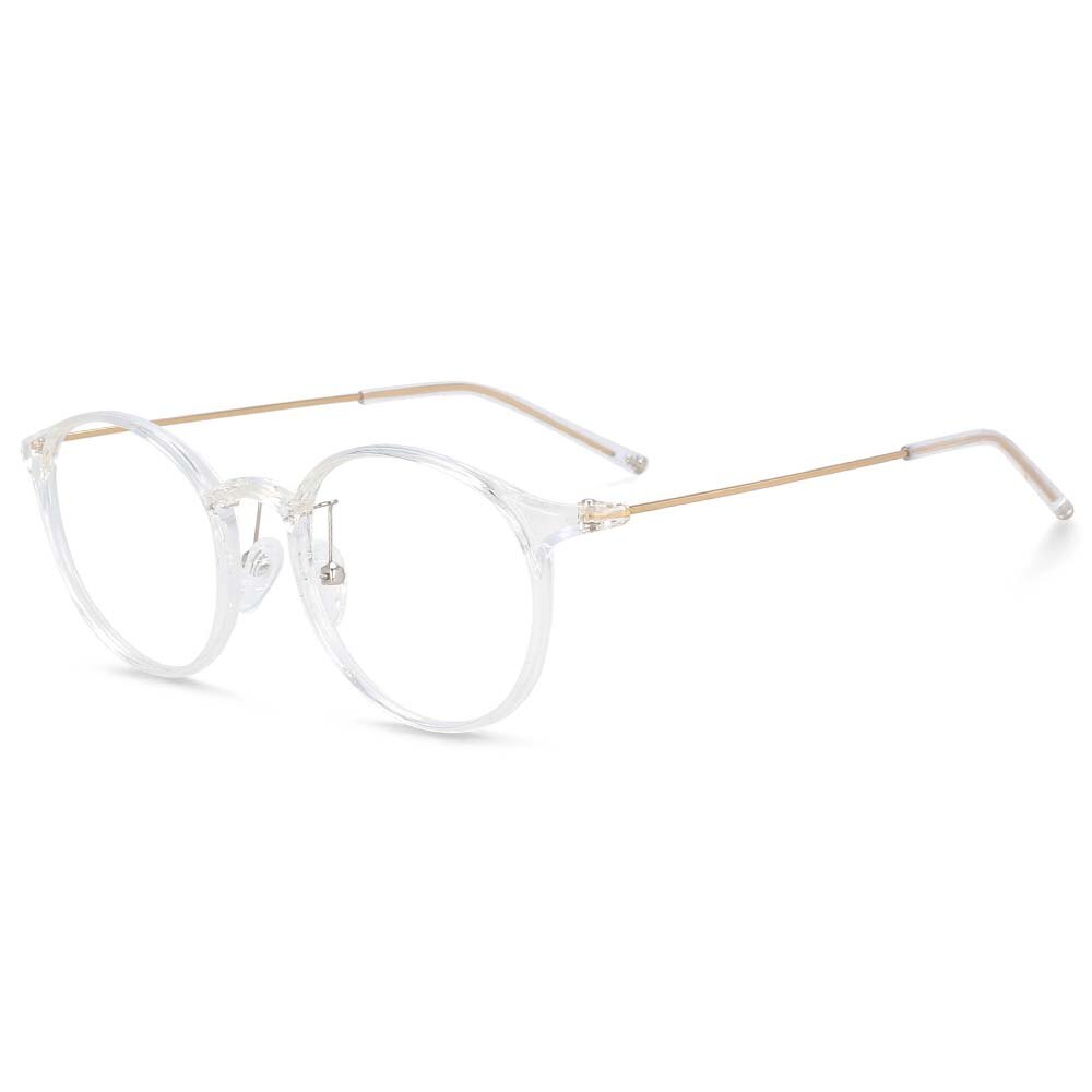 CCspace Unisex Full Rim Round Tr 90 Titanium Frame Eyeglasses 54274 Full Rim CCspace China C2clear