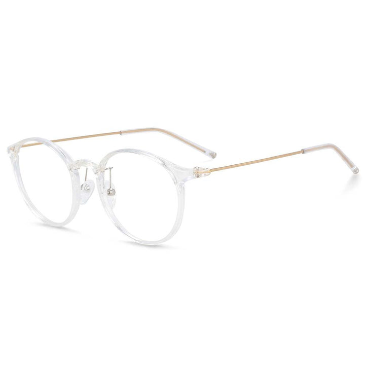 CCspace Unisex Full Rim Round Tr 90 Titanium Frame Eyeglasses 54274 Full Rim CCspace China C2clear