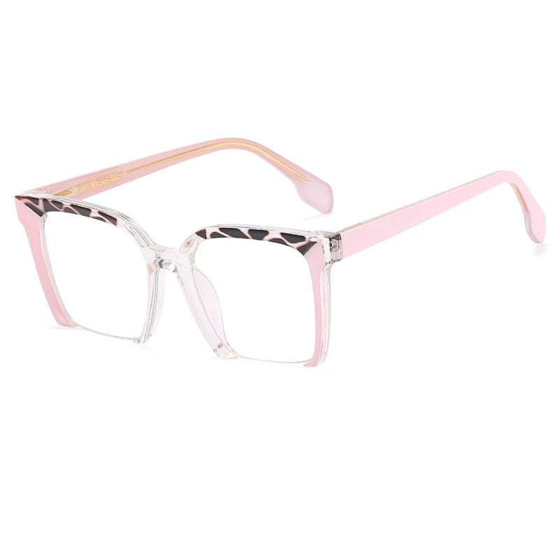 CCspace Women's Semi Rim Square Cat Eye Tr 90 Titanium Eyeglasses 55292 Semi Rim CCspace China C4Pink