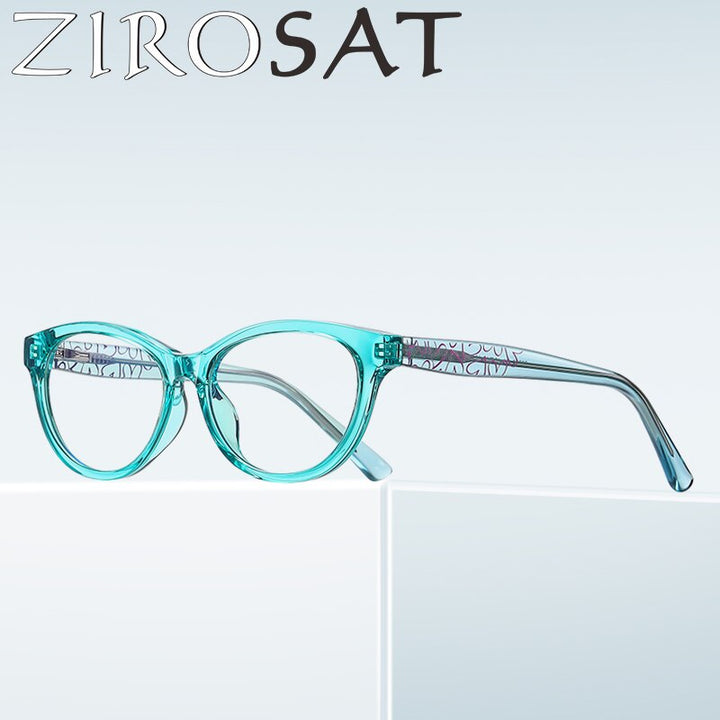 Zirosat Children's Unisex Full Rim Round Square Tr 90 + Cp Eyeglasses 20209 Full Rim Zirosat