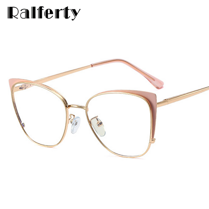Ralferty Women's Full Rim Square Cat Eye Alloy Eyeglasses F95797 Full Rim Ralferty   