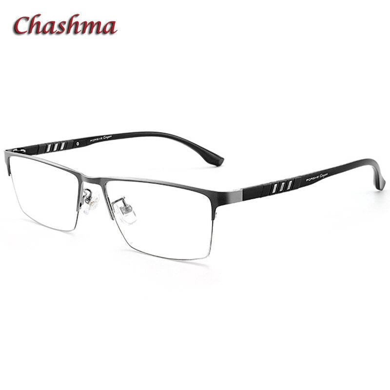 Chashma Unisex Semi Rim Stainless Steel Frame Eyeglasses Semi Rim Chashma Silver