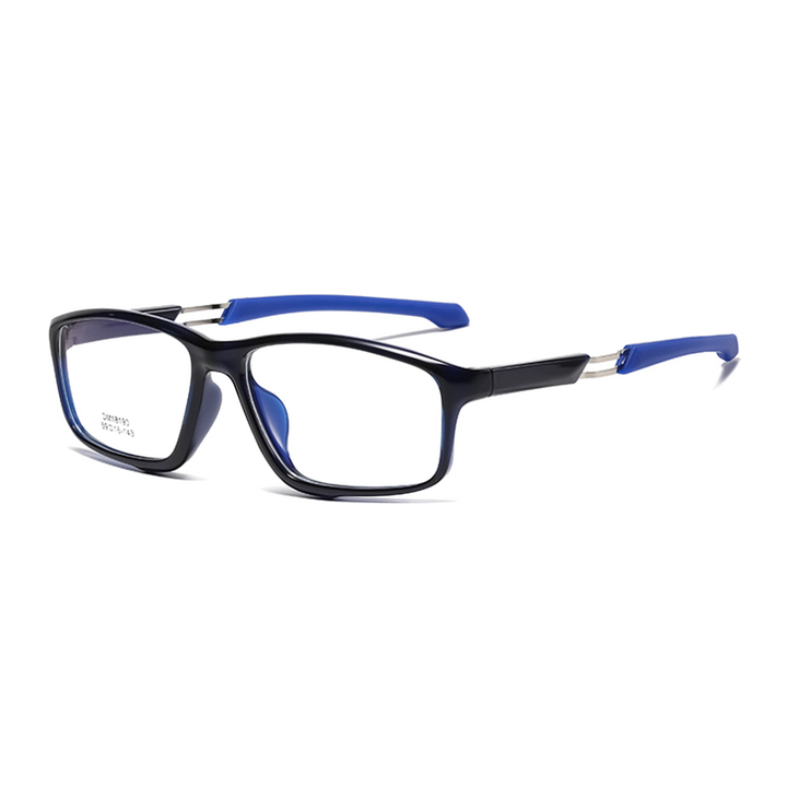 Ralferty Unisex Full Rim Rectangle Tr 90 Acetate Sport Eyeglasses B18190 Full Rim Ralferty Black Blue China 