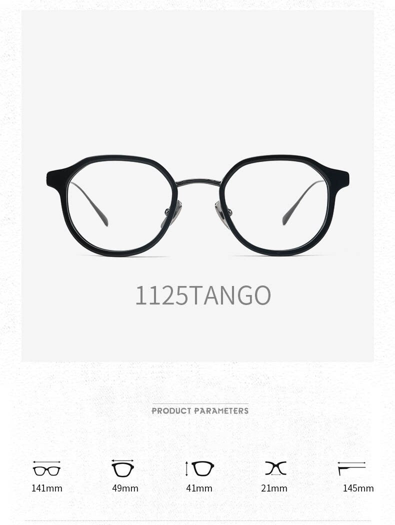 CCspace Unisex Full Rim Square Cat Eye Acetate Titanium Eyeglasses 55740 Full Rim CCspace