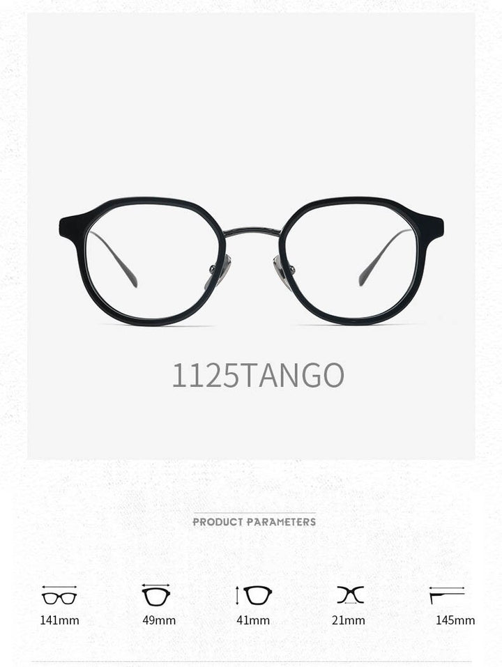 CCspace Unisex Full Rim Square Cat Eye Acetate Titanium Eyeglasses 55740 Full Rim CCspace