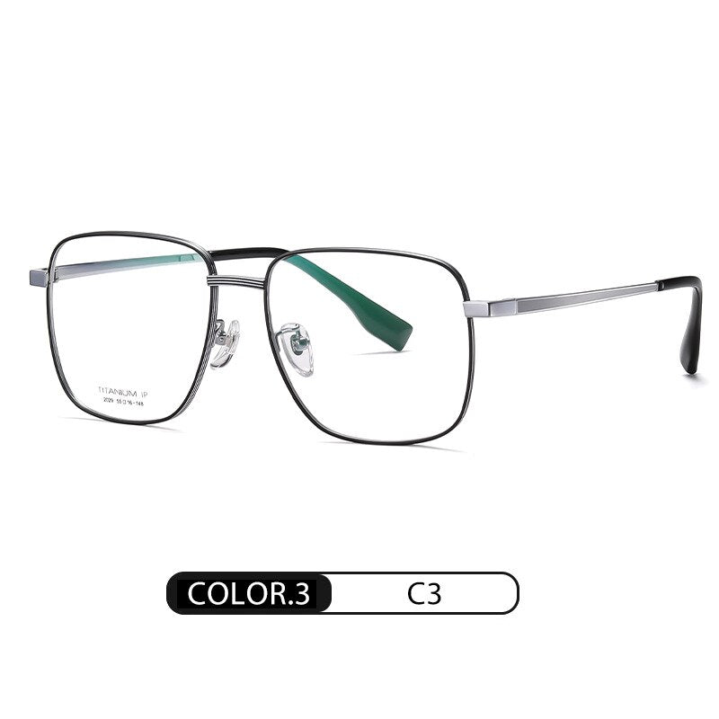 Hotony Women's Full Rim Square Titanium Frame Eyeglasses Yj2029 Full Rim Hotony C3