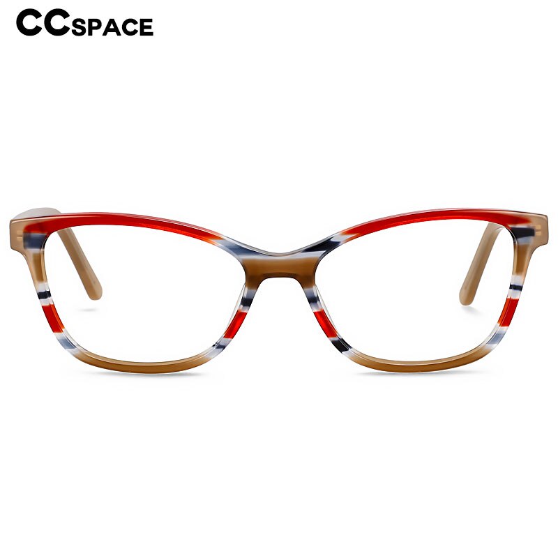 CCspace Unisex Full Rim Square Cat Eye Acetate Eyeglasses 55570 Full Rim CCspace