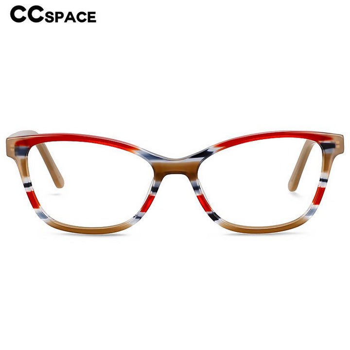 CCspace Unisex Full Rim Square Cat Eye Acetate Eyeglasses 55570 Full Rim CCspace