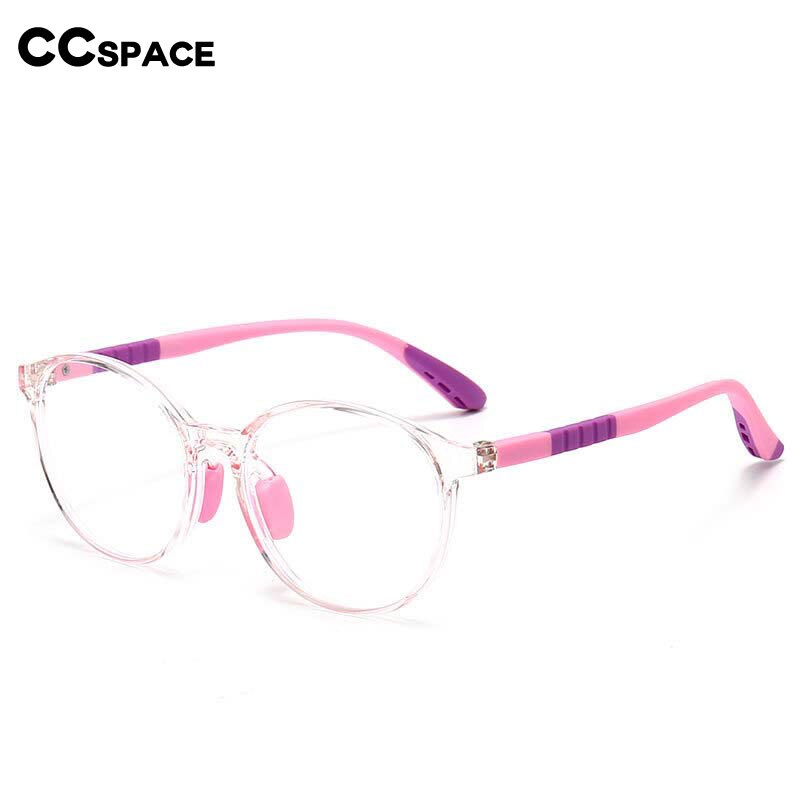 CCspace Unisex Youth Full Rim Round Silicone Eyeglasses 54668 Full Rim CCspace