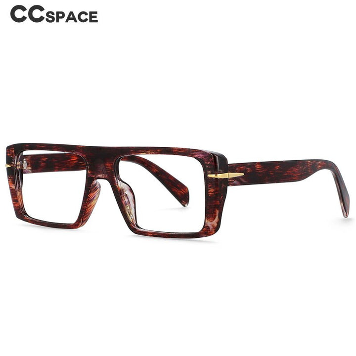 CCspace Unisex Full Rim Oversized Rectangle Resin Frame Eyeglasses 54434 Full Rim CCspace