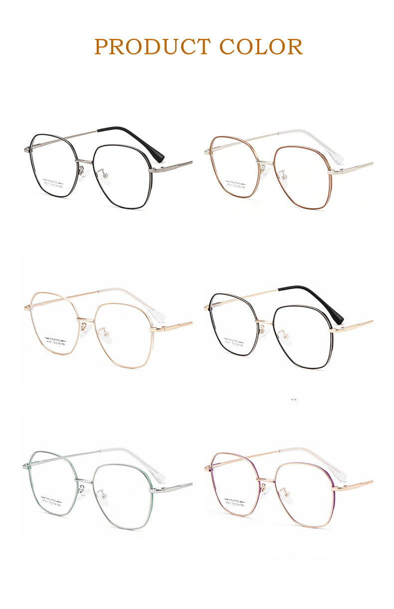 Yimaruili Unisex Full Rim Polygon Square Alloy Frame Eyeglasses AC011 Full Rim Yimaruili Eyeglasses