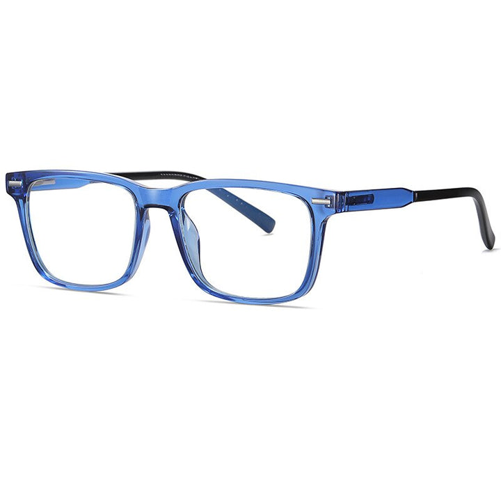 CCspace Unisex Full Rim Square Tr 90 Titanium Eyeglasses 55256 Full Rim CCspace ClearBlue CHINA