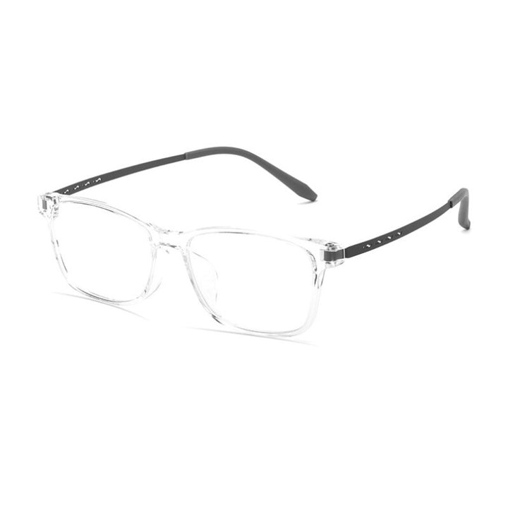 Hotony Unisex Full Rim Square Tr 90 Alloy Eyeglasses 99103T Full Rim Hotony transparent