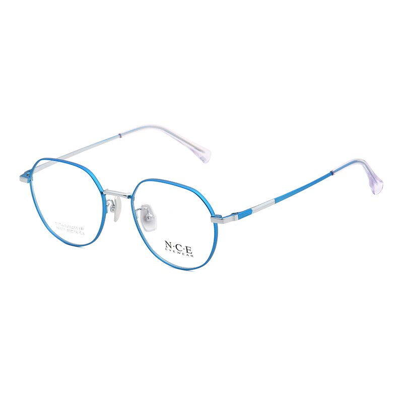 Zirosat Women's Full Rim Round Titanium Acetate Frame Eyeglasses 88307 Full Rim Zirosat blue  