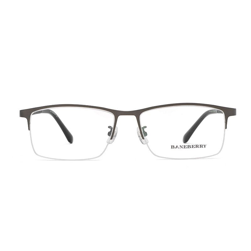 Reven Jate Unisex Semi Rim Rectangle Titanium Frame Eyeglasses 71111 Semi Rim Reven Jate