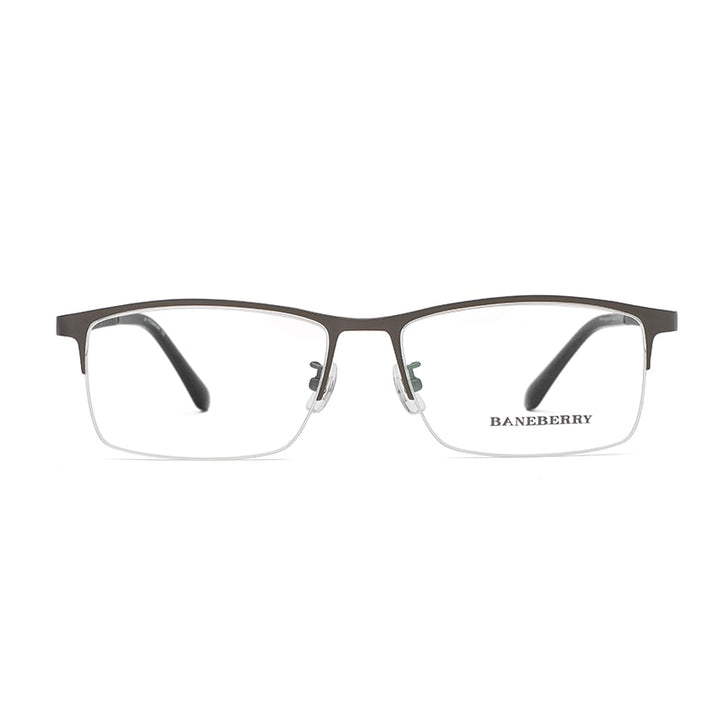 Reven Jate Unisex Semi Rim Rectangle Titanium Frame Eyeglasses 71111 Semi Rim Reven Jate