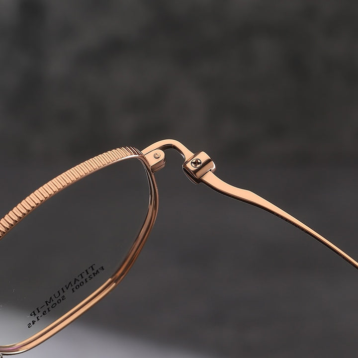 Reven Jate Unisex Full Rim Polygon Square Titanium Eyeglasses Fm21001 Full Rim Reven Jate