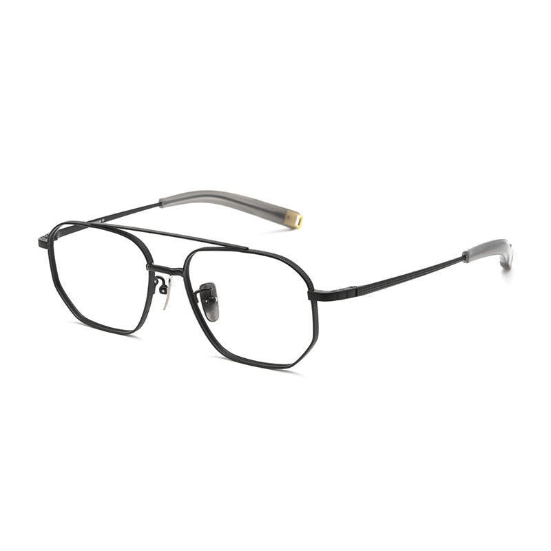 Bclear Unisex Full Rim Square Double Bridge Titanium Eyeglasses Bsf07518 Full Rim Bclear