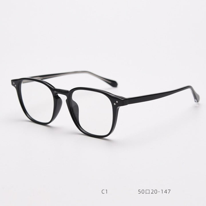 CCspace Unisex Full Rim Square Cat Eye Tr 90 Titanium Eyeglasses 55694 Full Rim CCspace Black China