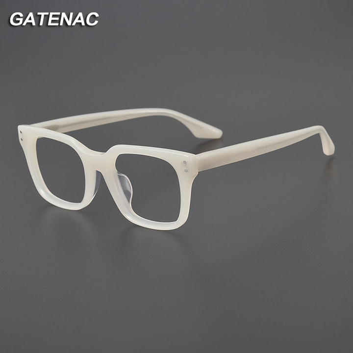 Gatenac Unisex Full Rim Square Acetate Eyeglasses Gxyj1104 Full Rim Gatenac