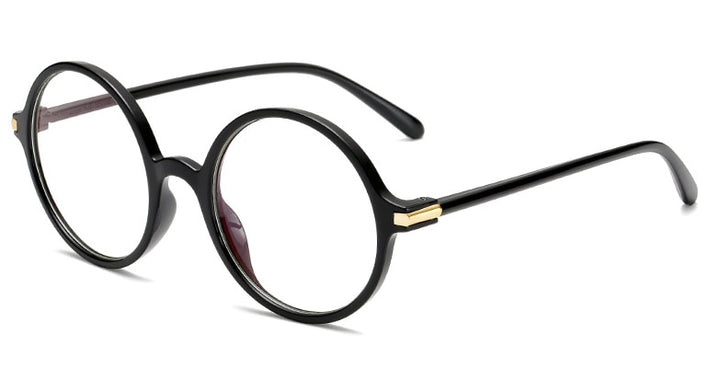 CCspace Unisex Full Rim Round Resin Frame Eyeglasses 54490 Full Rim CCspace China black