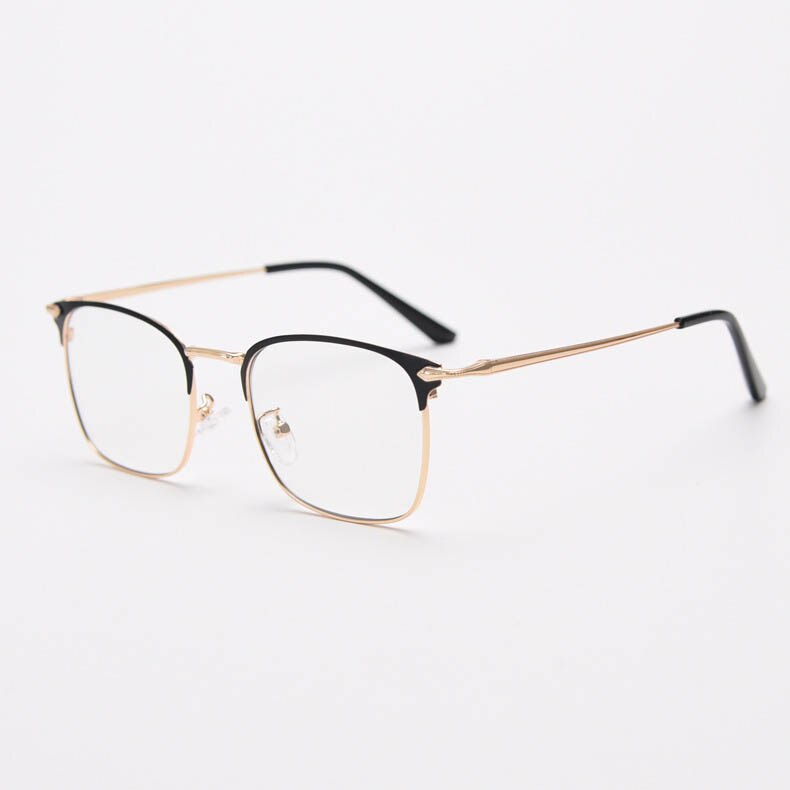 CCspace Unisex Full Rim Small Square Alloy Eyeglasses 55799 Full Rim CCspace GoldBlack China
