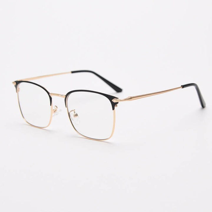 CCspace Unisex Full Rim Small Square Alloy Eyeglasses 55799 Full Rim CCspace GoldBlack China