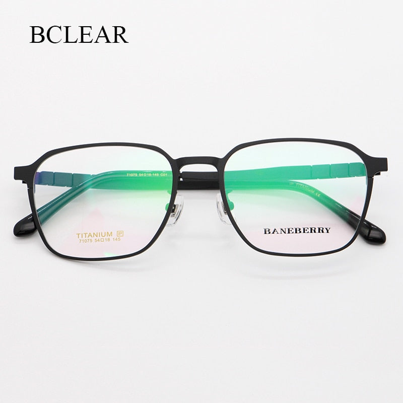 Bclear Unisex Full Rim Square Titanium Frame Eyeglasses My71075 Full Rim Bclear