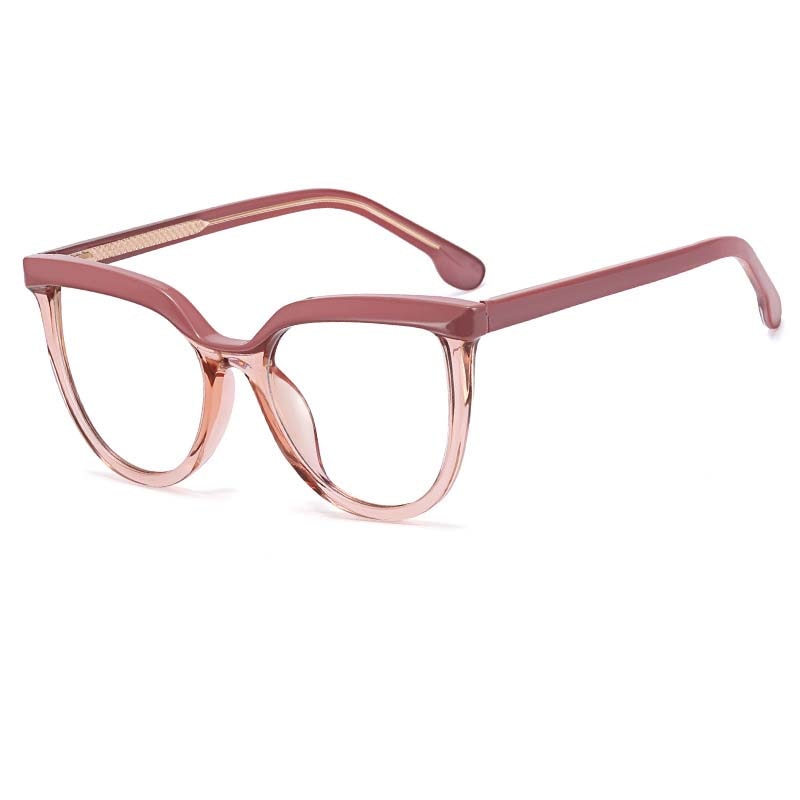 CCspace Unisex Full Rim Square Cat Eye Tr 90 Titanium Eyeglasses 54724 Full Rim CCspace China Bean paste-Tea