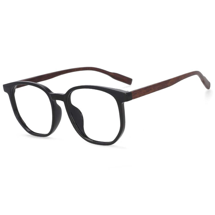 CCspace Unisex Full Rim Oversized Square Cat Eye Tr 90 Titanium Frame Eyeglasses 53976 Full Rim CCspace China black