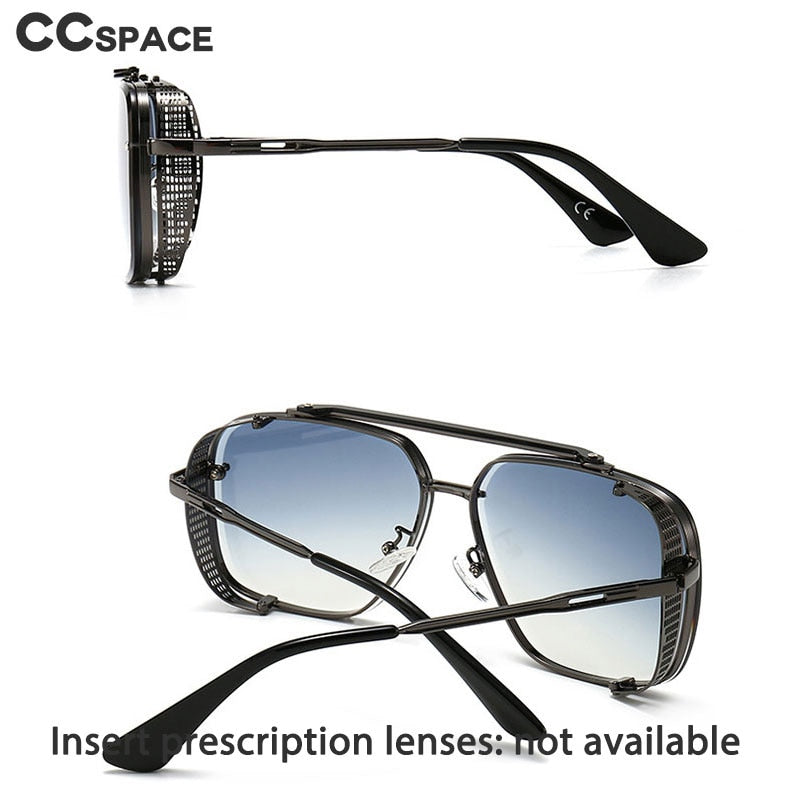 CCspace Unisex Full Rim Square Alloy Double Bridge Frame Sunglasses 46385 Sunglasses CCspace Sunglasses