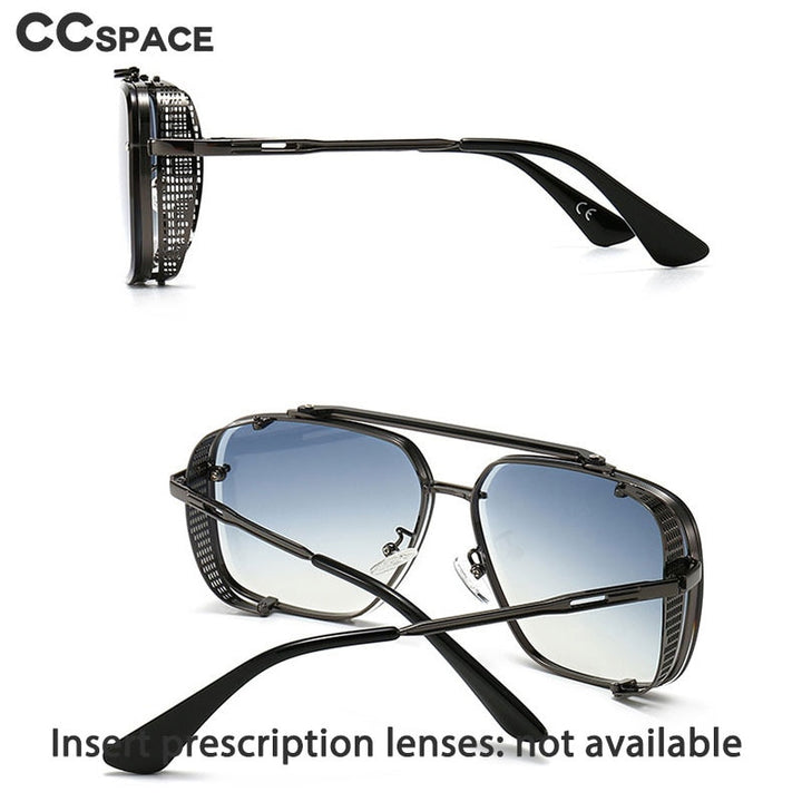 CCspace Unisex Full Rim Square Alloy Double Bridge Frame Sunglasses 46385 Sunglasses CCspace Sunglasses