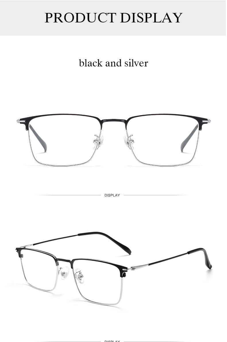 Hotochki Men's Full/Semi Rim SquareTitanium Frame Eyeglasses 0608-0606 Semi Rim Hotochki
