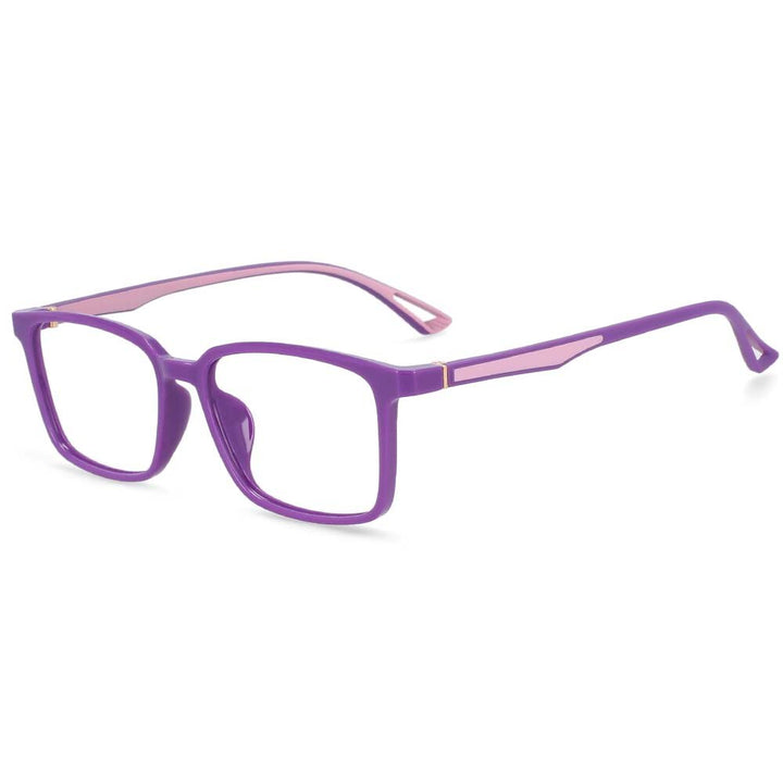 CCspace Unisex Full Rim Square Tr 90 Alloy Frame Eyeglasses 54368 Full Rim CCspace China Purple