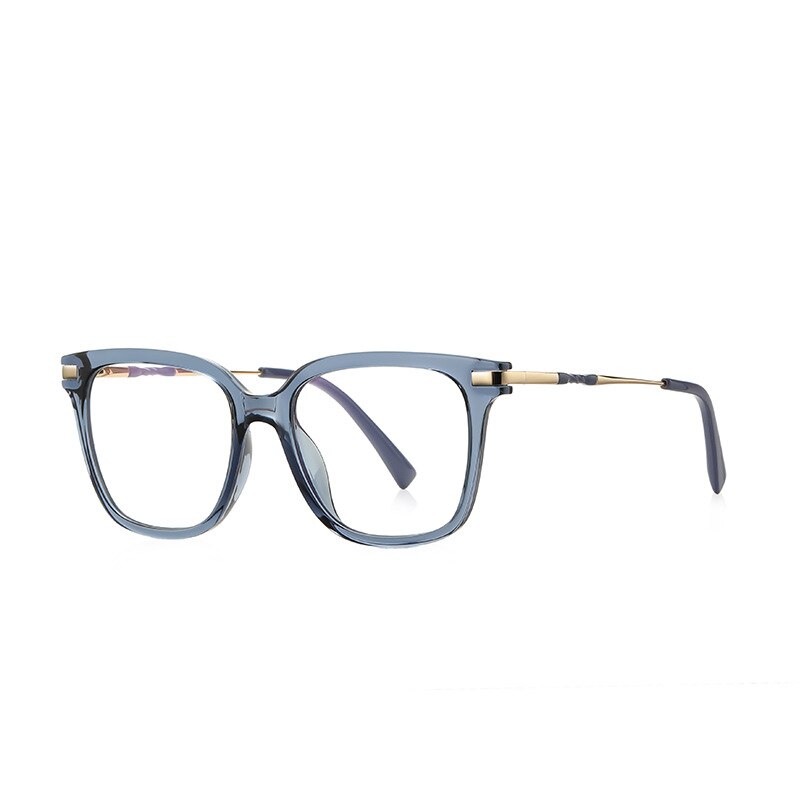 CCspace Unisex Full Rim Square Tr 90 Titanium Eyeglasses 55709 Full Rim CCspace GoldBlue China