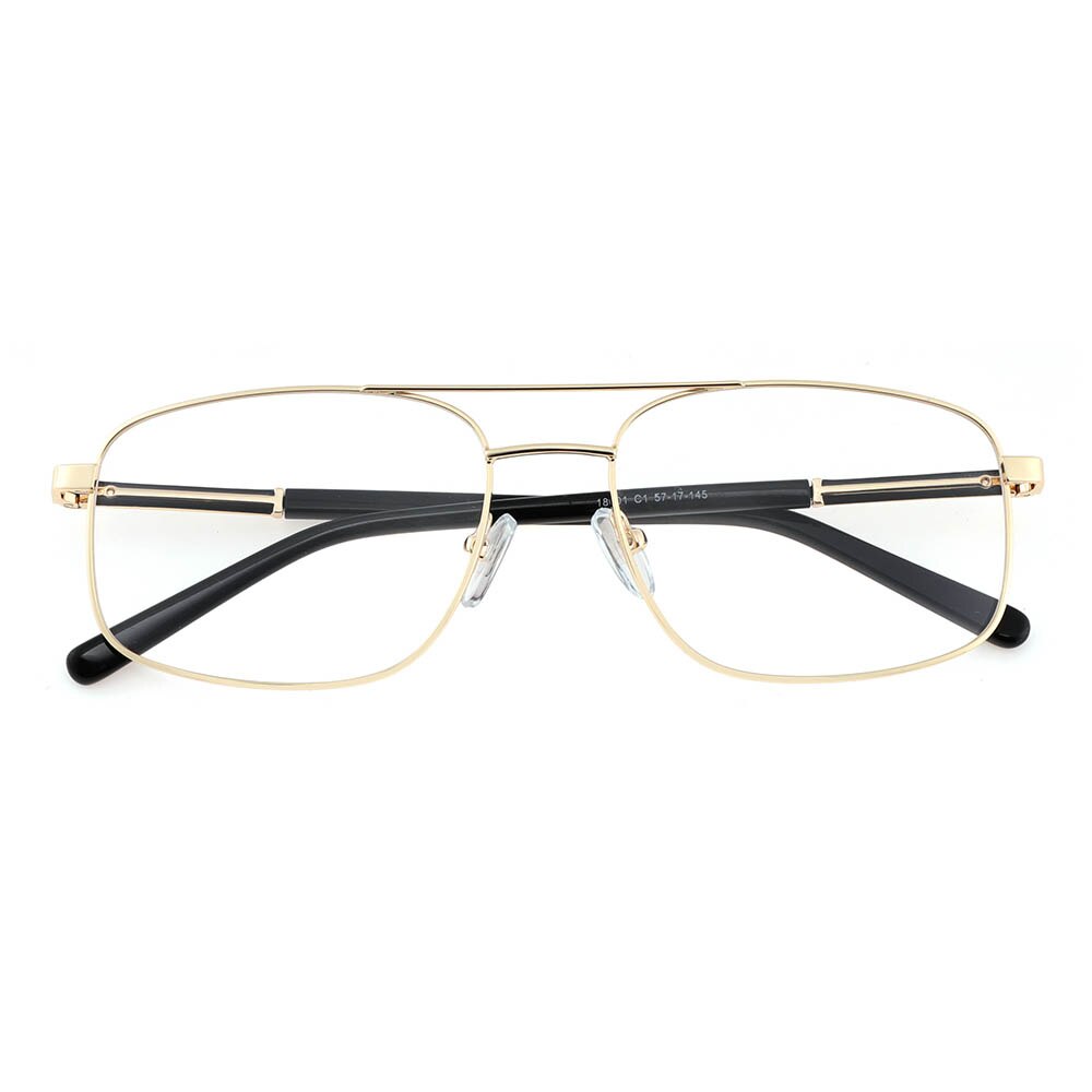 Laoyehui Men's Eyeglasses Square Alloy Reading Glasses 1801 Reading Glasses Laoyehui 0 Gold