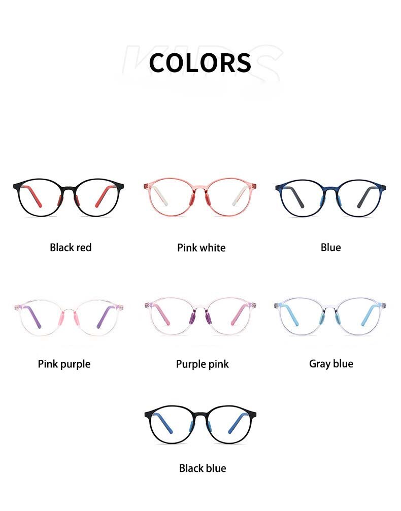 CCspace Unisex Youth Full Rim Round Silicone Eyeglasses 54672 Full Rim CCspace