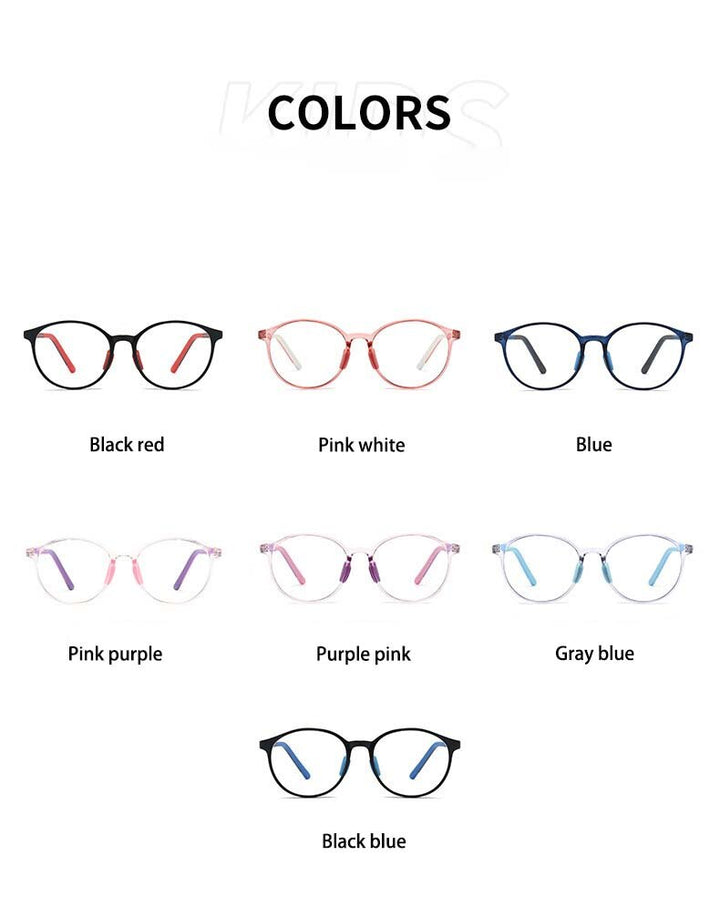 CCspace Unisex Youth Full Rim Round Silicone Eyeglasses 54672 Full Rim CCspace