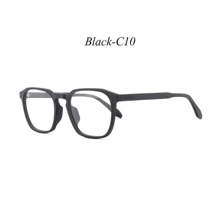 Hdcrafter Unisex Full Rim Square Wood Alloy Eyeglasses 1692 Full Rim Hdcrafter Eyeglasses C10