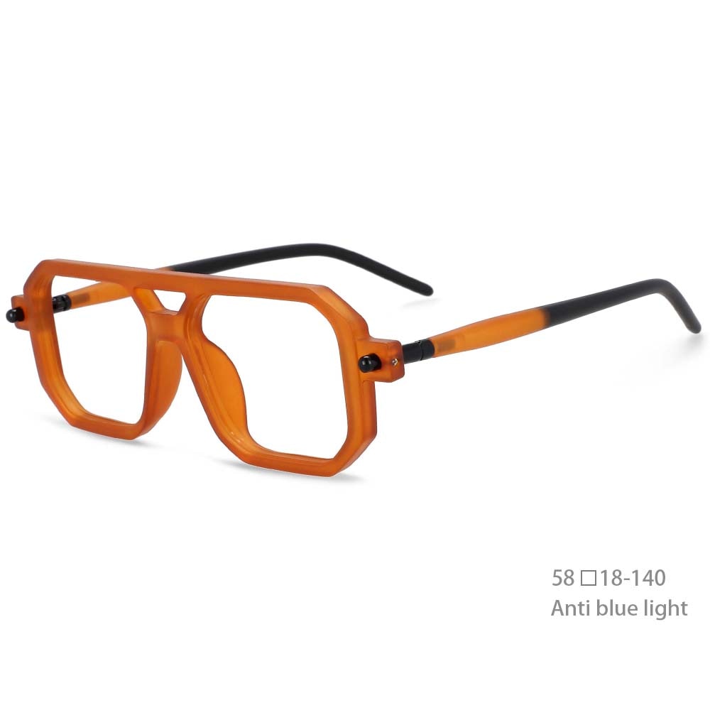 CCspace Unisex Full Rim Square Acetate Frame Eyeglasses 54381 Full Rim CCspace China Tea