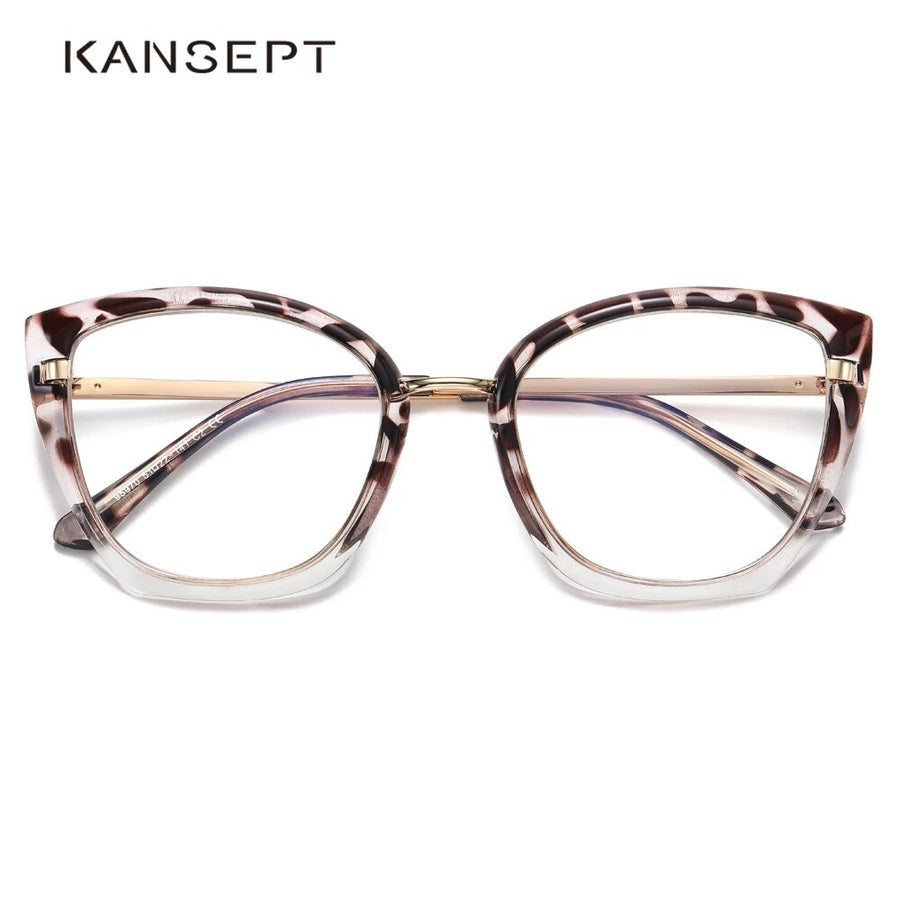 Kansept Women's Cat Eye Alloy Acetate Eyeglasses 20212 Frame Kansept   