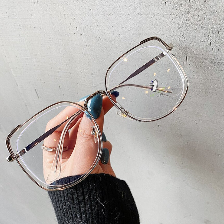 CCspace Women's Oversized Square Alloy Acetate Frame Eyeglasses 46733 Full Rim CCspace China clear