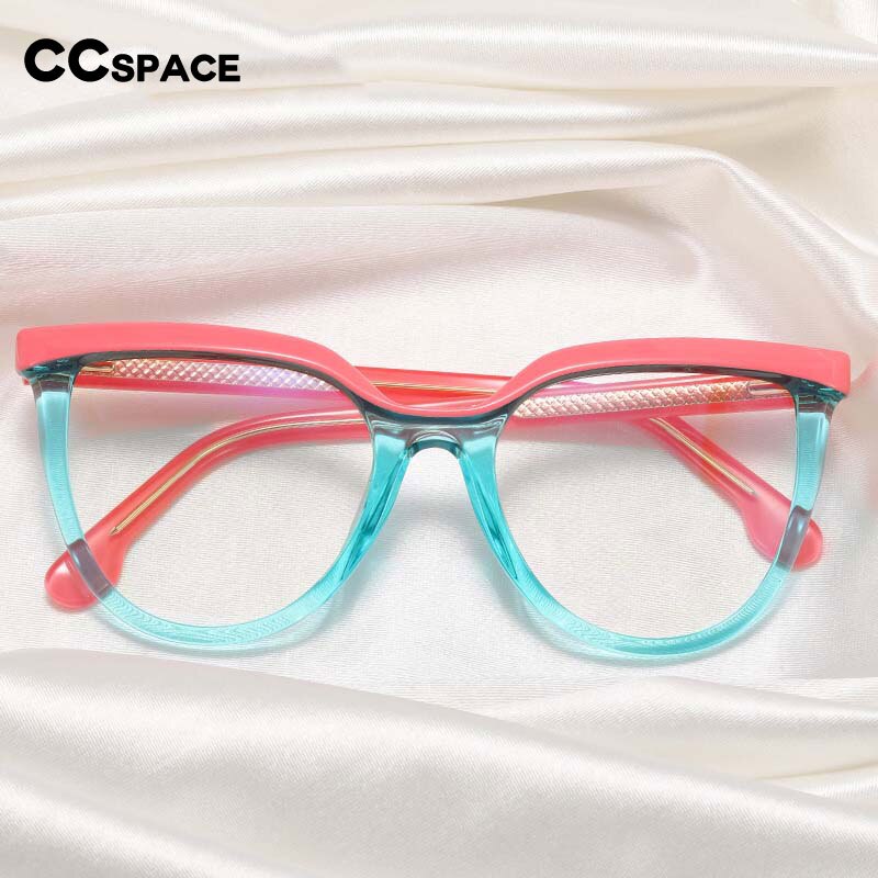 CCspace Unisex Full Rim Square Cat Eye Tr 90 Titanium Eyeglasses 54724 Full Rim CCspace