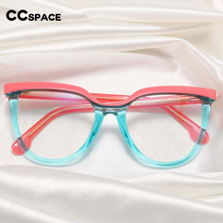 CCspace Unisex Full Rim Square Cat Eye Tr 90 Titanium Eyeglasses 54724 Full Rim CCspace