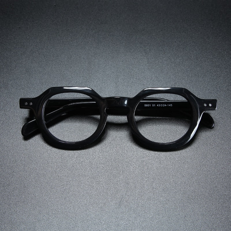 Gatenac Unisex Full Rim Round Square Acetate Eyeglasses Gxyj912 Full Rim Gatenac
