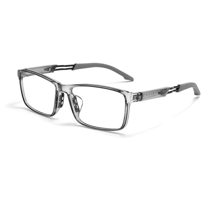 Yimaruili Unisex Full Rim Square Ultem Silicone Sports Eyeglasses 6202g Full Rim Yimaruili Eyeglasses Transparent Gray