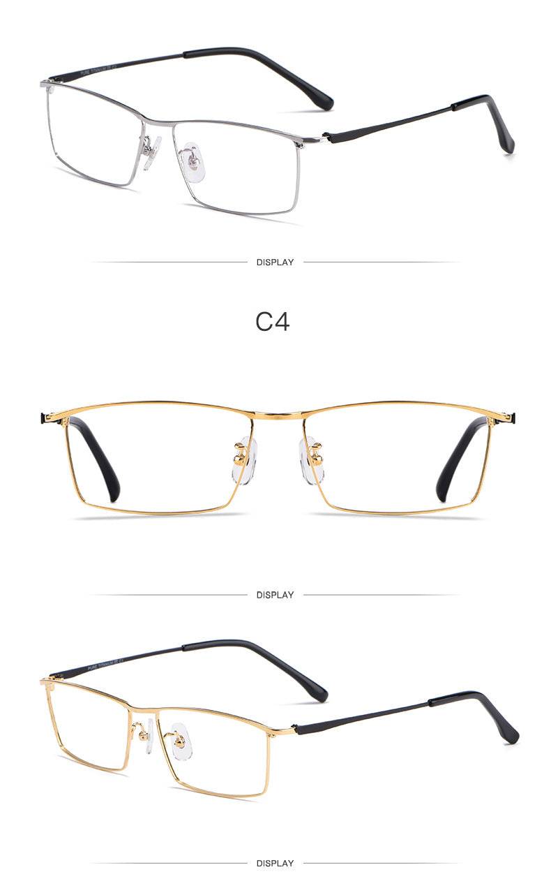 Hotochki Men's Full Rim Rectangle Titanium Alloy Frame Eyeglasses J85517 Full Rim Hotochki